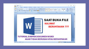 Cara Menyimpan Ms Word Agar Tidak Berantakan Youtube