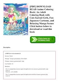 Has been added to your cart. Pdf Download Read Anime Coloring Book An Adult Coloring Book With Cute Kawaii Girls Fun Japanese