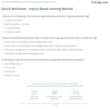 Quiz Worksheet Inquiry Based Learning Method Study Com