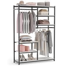 Check spelling or type a new query. Free Standing Closet Organizer Double Hanging Rod Clothes Garment Racks Overstock 30537676