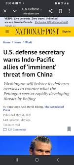 Pentagon: The US must prepare for a military confrontation with China The US  Department of Defense presents additional investments in its military  capabilities in the Pacific. The US military must prepare for