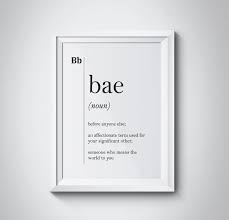 Bae Definition Print Boyfriend Girlfriend College Gift Dorm Etsy One Word Quotes Uncommon Words Unusual Words