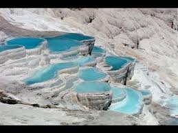 .has gradually carved superb cotton castles by depositing calcium salts at this place over the water with healing powers in pamukkale. Pamukkale Turkey Youtube