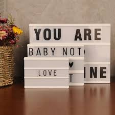 2020 New A4 A5 A6 Size Led Combination Night Light Box Lamp Diy Black Letters Cards Usb Port Powered Cinema Lightbox Led Night Lights Aliexpress