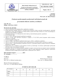 Evaluarea anuala a personalului didactic. Pdf Procedura 1 Stan Nicoleta Academia Edu