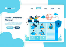 Landing Page Design Of Online Video Conference Business Meetings And Discussions In 2020 Landing Page Design Page Design Landing Page