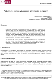 Evita divagaciones innecesarias, y ambigüedades en la argumentación; Actividades Ludicas Y Juegos En La Iniciacion Al Algebra Pdf Free Download