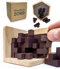This puzzle is good for train your brain. 3d Wooden Brain Teaser Puzzle By Sharp Brain Zone Golden Edition Educational Toy For Kids And