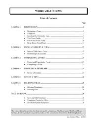 Table Of Contents Template Table Of Contents Template Word Template Free Word Document