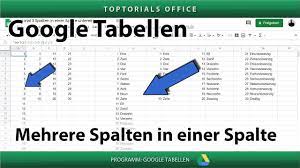 In formeln mit strecken wird die länge immer in metern angegeben und. Mehrere Spalten In Einer Spalte In Google Tabellen Toptorials