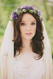 Flower Halo Veil Wedding Makeup Bridesmaid Flowers In Hair Loose Wedding Hair