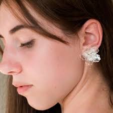 Clear Flower Earring
