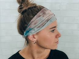 Buy No Slip Super Soft Sweat Headband Dark Purple Tie Dye Online in India