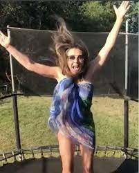 Oops! Liz Hurley accidentally flashes her boobs on a trampoline - Irish  Mirror Online