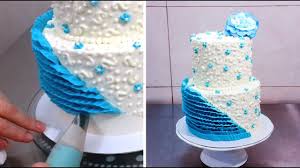 Cover with 1/2 cup of buttercream. Buttercream Cake Decorating Idea Fast And Easy To Make By Cakes Stepbystep Youtube