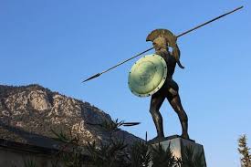 Image result for spartan statue standing on cliff