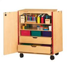 Guidecraft Art Equipment Activity 10 Compartment Teaching Cart With Casters Reviews Wayfair Craft Supplies Storage Art Cart