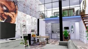 The Sims 4 Industrial Loft Studio Apartment Apartment Tour Download Links Youtu Industrial Interior Living Room Industrial House Industrial Interiors