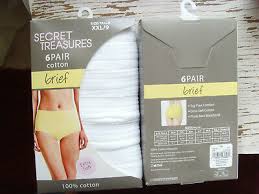 New Secret Treasures Womens Briefs 6 Pair All White Cotton Size 6 7 8 9 Soft Nip Ebay