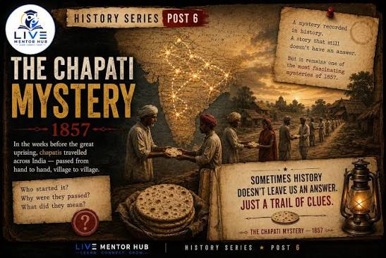 🫓 THE CHAPATI MYSTERY OF 1857 🇮🇳 In the weeks before the great uprising of 1857, something strange was happening across parts of India. **Chapatis were travelling from village to village.**