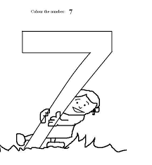 Practice writing the number 7 coloring page. Number 7 Coloring Printable Page For Kids