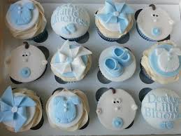 Using fondant as an element of decoration for your cake is a great idea! Baby Boy Cupcakes Baby Boy Cupcakes Cupcakes For Boys Baby Cupcake
