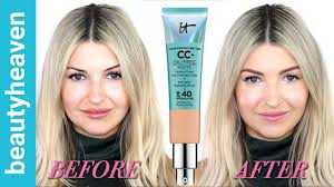 Cc, or color control, cream is a lightweight makeup product that can be used in place of foundation or as a primer. It Cosmetics Cc Cream Oil Free Matte Review Youtube