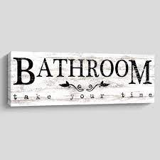 Shop for rustic wall art from the world's greatest living artists. Bathroom Sign Wall Decor Giclee Canvas Print Wall Art Rustic Framed Pictures Artwork Home Decoration 6 X 17 Inch Buy Online In Bahamas At Bahamas Desertcart Com Productid 223045976