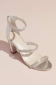 Silver wedding shoes low heel. Women S Silver Heels Dress Shoes For Weddings Prom David S Bridal