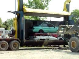 Is there an extec car crusher for sale? Harris Auto Salvage 4 Car Stack In Crusher Youtube