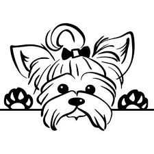 yorkshire terrier 4 puppy peeking yorkie dog breed k 9 etsy dessin chien dessins faciles dessin coloriage