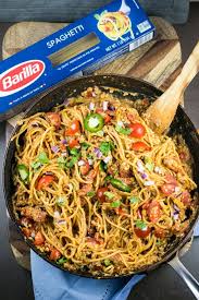 one pot taco spaghetti with h and