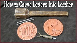 The second photo is an example to follow. How To Carve Letters Into Leather Leather Craft Gift Ideas Youtube