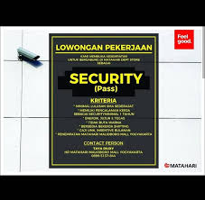 Untuk ukuran hidup di kota jogja, itu sudah lebih dari cukup hehe. Lowongan Kerja Security Di Matahari Dept Store Malioboro Mall Yogyakarta Bursa Lowongan Kerja