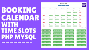 How To Create A Booking Calendar With Time Slots Php Mysql Part 3 Youtube