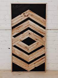 2x4 Rectangle Natural And Black Aleksandra Zee Wood Wall Art Diy Chevron Wall Art Wood Wall Art