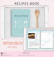 Digital Recipes Book L Goodnotes Digital Planner Etsy Digital Recipe Book Recipe Book Digital Planner