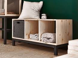nornas bank med forvaringsfack i obehandlad furu b108 d40 h52 cm ikea kleine raume banktruhe mobelideen