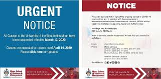 Msbm Notices Mona School Of Business Management In 2020 Business Management Student Resources School Community