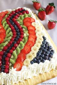 Torta Di Frutta Rettangolare Con Decorazione Ad Onda Torte Torta Di Frutta Torte Alimentari