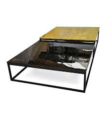 Modrest makai modern walnut and black square coffee table by vig furniture inc. Modern Contemporary Square Coffee Tables Murano Glass In Gold Black For Sale At 1stdibs