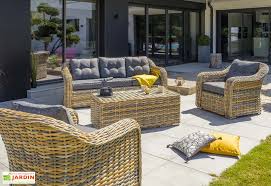 Salon De Jardin 5 Places En Aluminium Et Resine Tressee Chicago En 2020 Mobilier Jardin Salon De Jardin Canape Trois Places