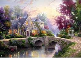 Peace and tranquillity is everywhere with this gorgeous 1000 piece jigsaw puzzle. Amazon Com Jigsaw Puzzles For Adults 1000 Pieces Small Bridge Flowing Water Country House Puzzles Spring Landscape Puzzle Diy Challenging Game Toys Gift Toys Games