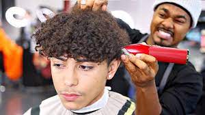 Shampoo thoroughly twice to remove sebum and scalp oils. Haircut Tutorial High Taper Curly Top Creating A Hairline Youtube