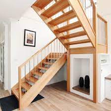 Made By Genneral Open Rise Half Turn Timber Paired With Steel Balusters Modern Staircase Staircase Design Contemporary Decor