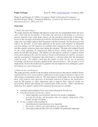 Content analyses resulted in the identification of codes and themes from data collected. Qualitative Research Paper Critique Example J D