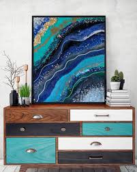 Something Blue Artbyloyal Resin Resinart Geode Painting Geodeart Geodepainting Crystals Design Wallart Artwork Artist Wow Art Painting Resin Art