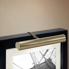 Advent Led 14 W Battery Powered Antique Brass Picture Light 8j587 Lamps Plus Brass Picture Light Picture Light Antique Brass Picture Light