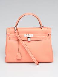 Hermès kelly cut niloticus crocodile clutch with palladium hdw. Hermes 32cm Crevette Clemence Leather Palladium Plated Kelly Retourne Bag Yoogi S Closet