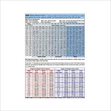 11 bmi chart template free sample example format